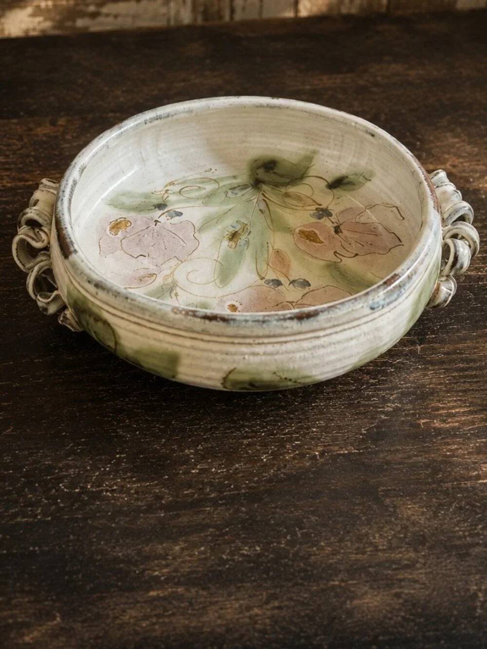 Vintage Signed Oversized Artisan Hand-Painted French Provence Art Pottery Bowl